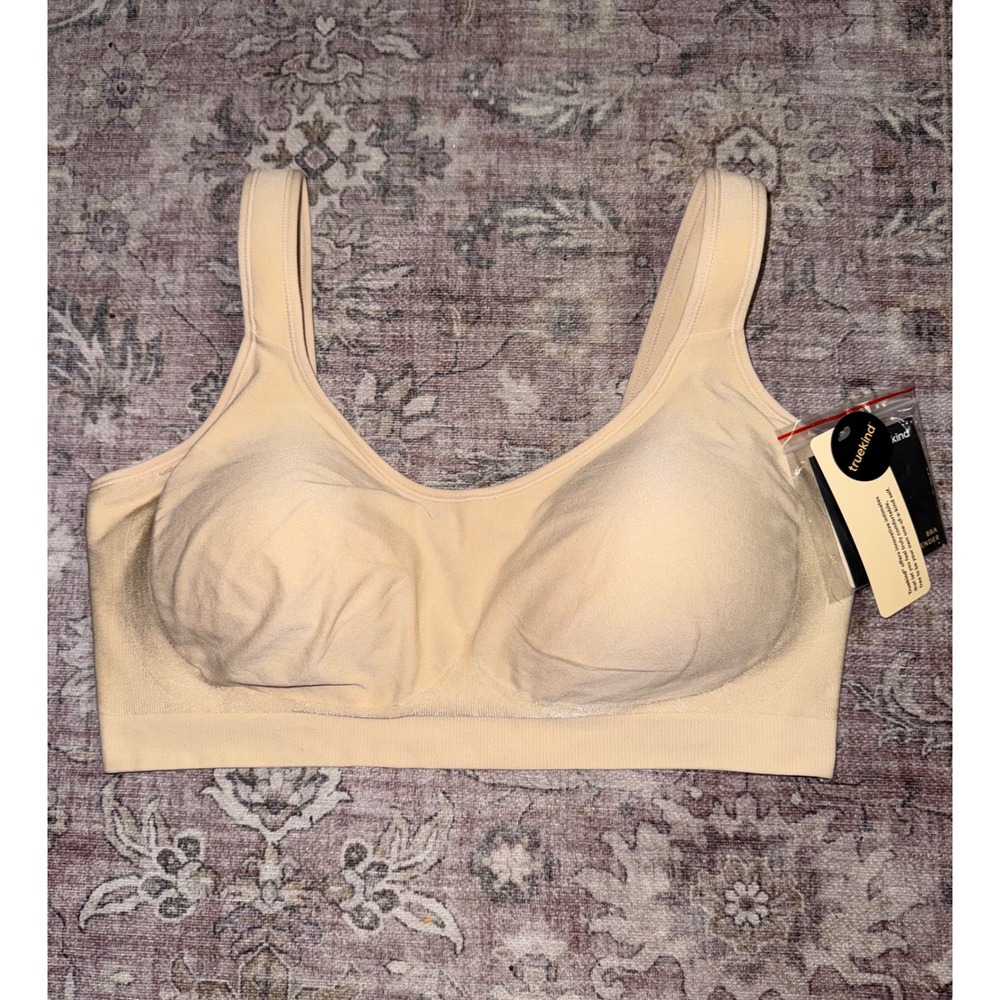 Truekind Daily Comfort Wireless Shaper Bra Beige Nude XL with Bra Extender NWT